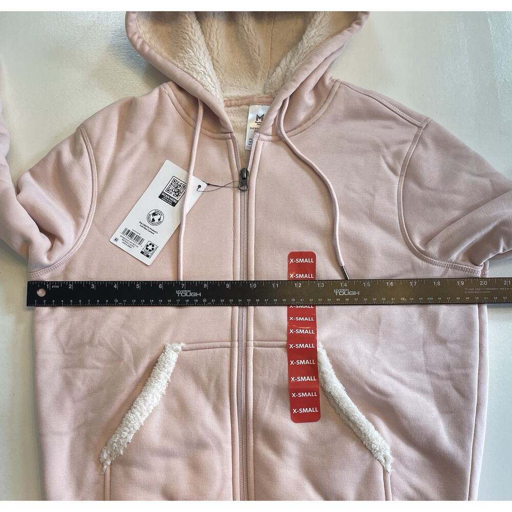 Member's Mark Women Jogger Jacket, Sherpa Lined Jacket Light Pink Soft Size XS - Picture 7 of 14